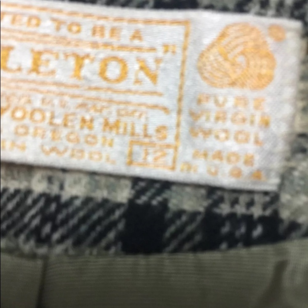 Vintage Pendleton Coat Blazer grey Tan Bk 100% Virgin Wool Plaid Women 12 USA - Picture 11 of 11